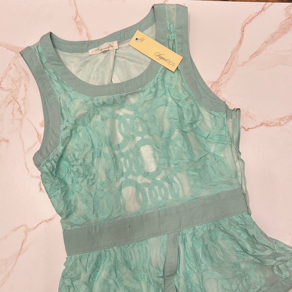 Mint green peplum top